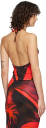 Louisa Ballou Red Halter Tank Top