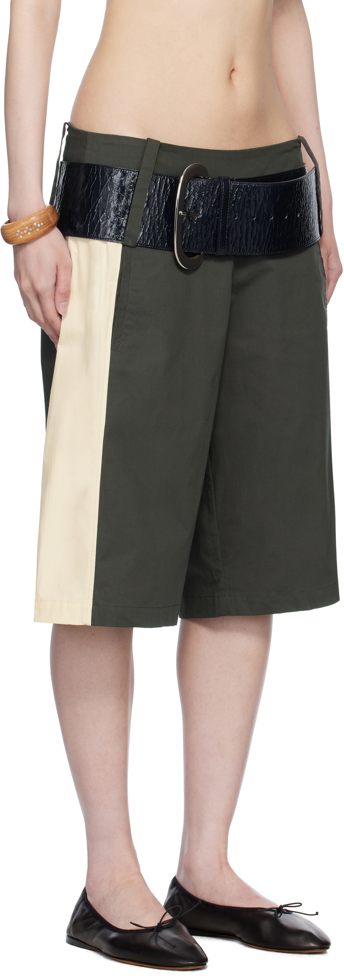 Belle The Label Gray Paneles Shorts