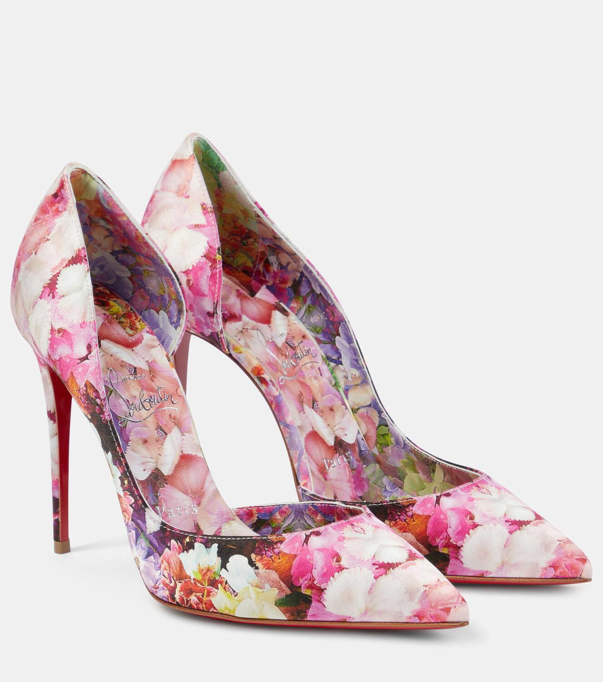 Christian Louboutin Iriza floral crêpe satin d'Orsay pumps Christian ...