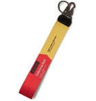 Off-White - Leather-Trimmed Printed Webbing Key Fob - Yellow