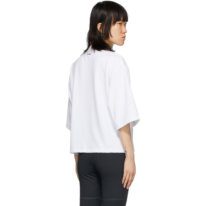 Pyer Moss White Mock Neck Ponte T-Shirt