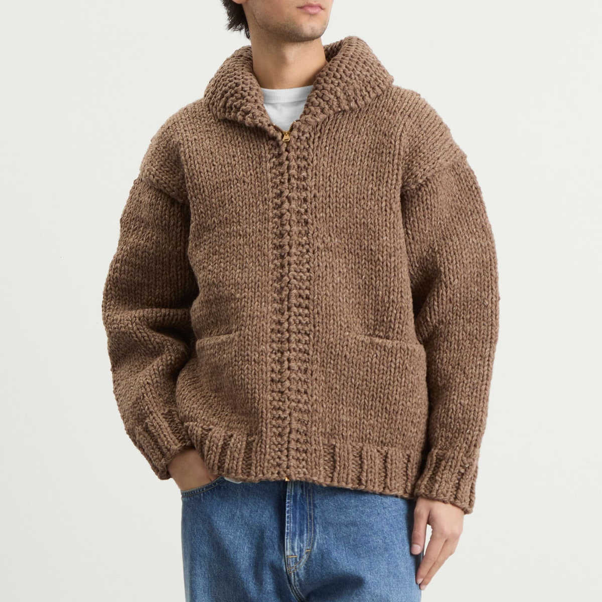 Visvim Men's Cowichan Hand Knit in Brown