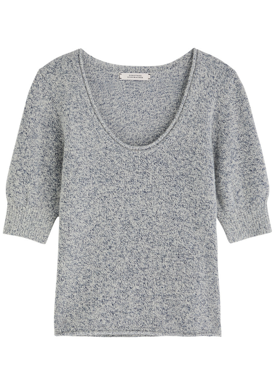 Dorothee Schumacher Luxury Delight Cashmere-blend top Blue