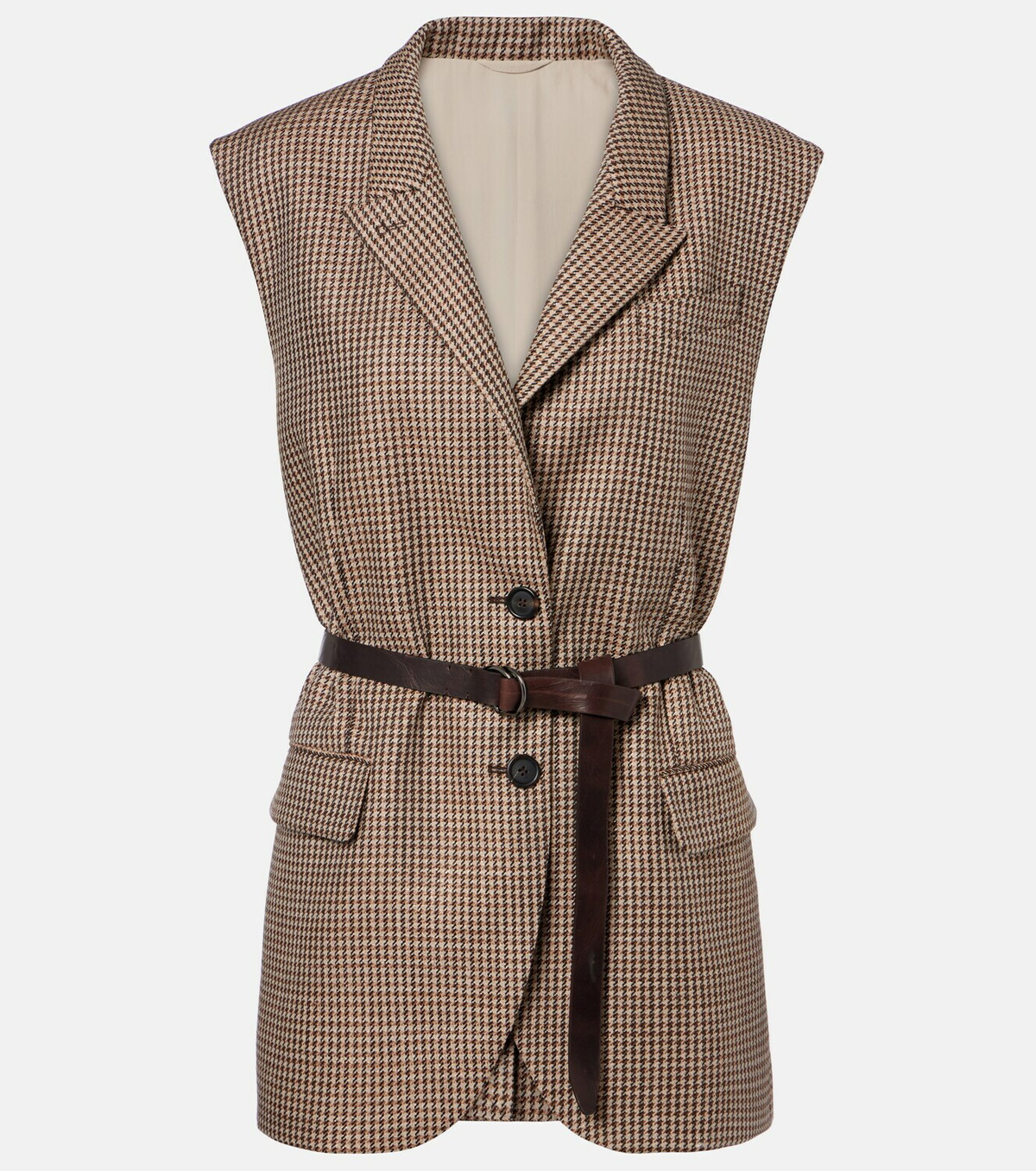 Brunello Cucinelli Houndstooth wool-blend vest
