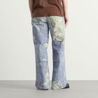 Acne Studios Men's 1981 Rose Print Denim Jeans in Blue/Green