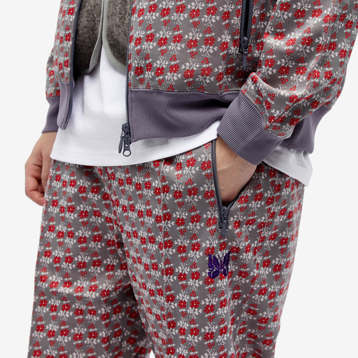 22SS NEEDLES Track Pant Poly Jq. フローラル Track Pant - Poly Jq. ｜ NEEDLES