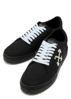 Off-white Vulc Logo-appliquéd Canvas Sneakers Black And White