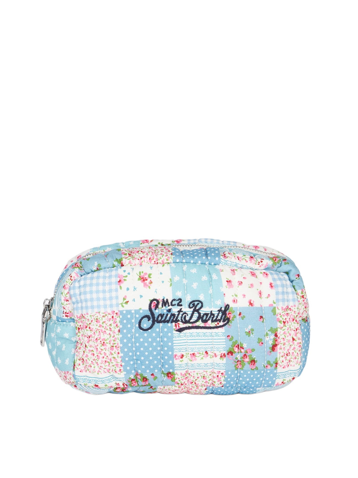 MC2 Saint Barth Light Blue Flower Quilted Soft Pouch