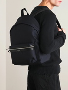 SAINT LAURENT - Leather-Trimmed Canvas Backpack - Blue