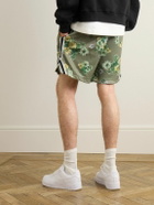 John Elliott - Rivalry Straight-Leg Webbing-Trimmed Floral-Print Mesh Shorts - Green