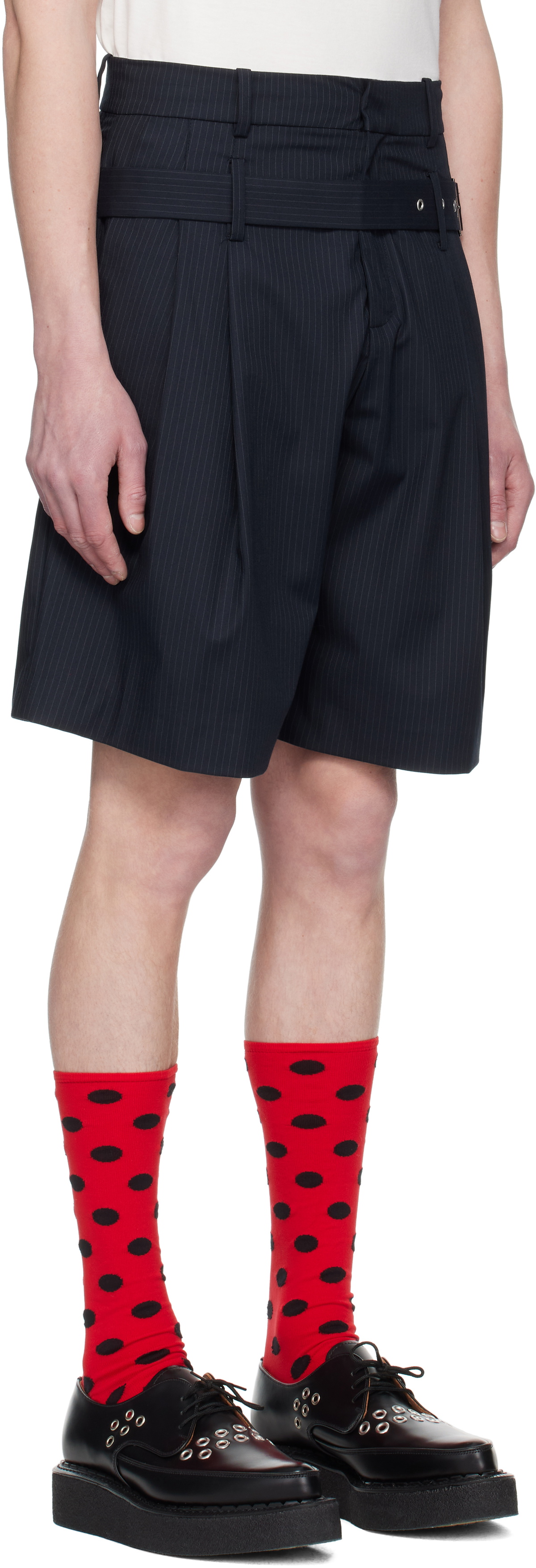 Charles Jeffrey LOVERBOY Navy Belted Edinburgh Shorts
