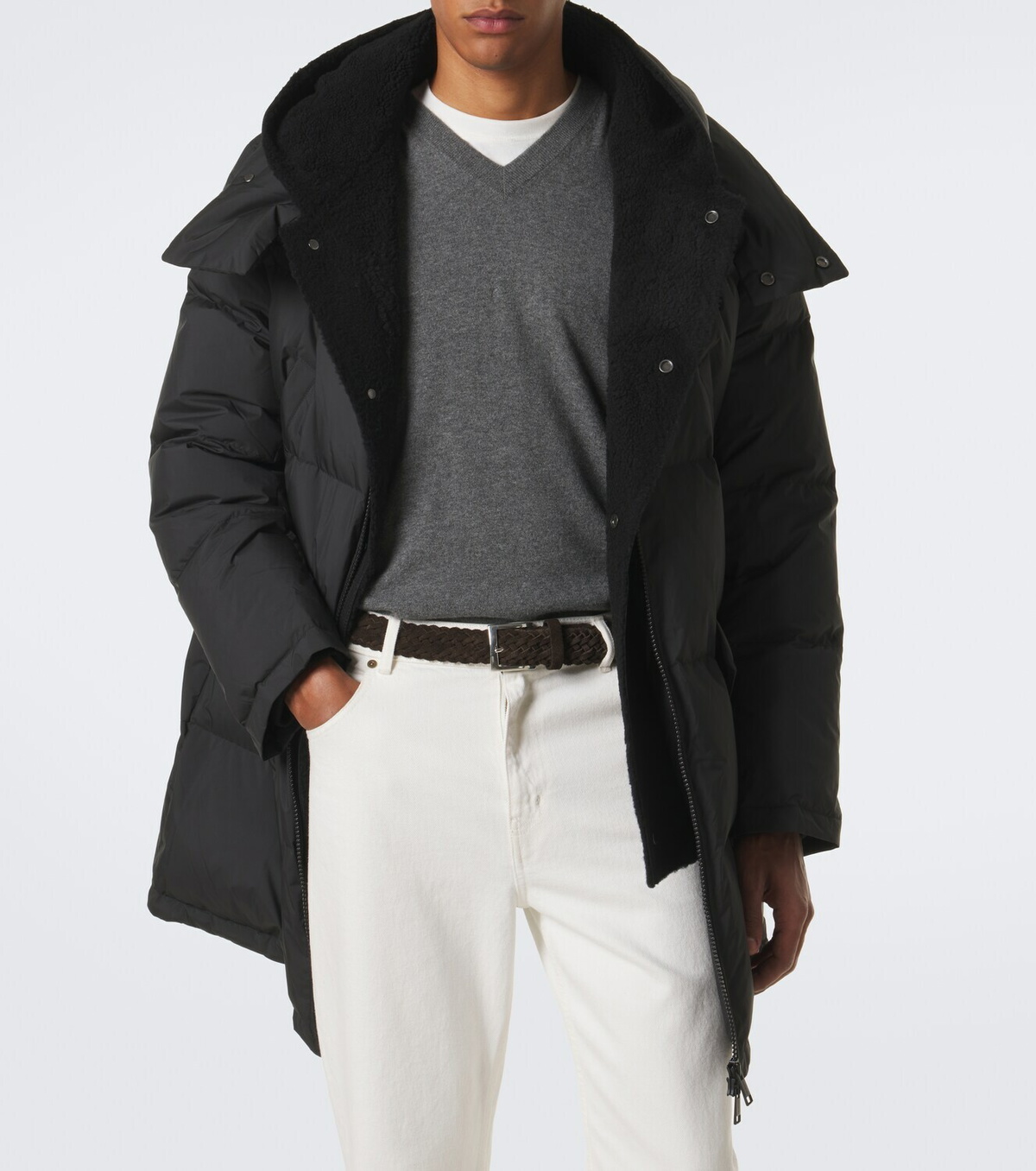 Yves Salomon Shearling-trimmed down coat