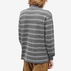 Polar Skate Co. Men's Long Sleeve Stripe Polo Shirt in Graphite