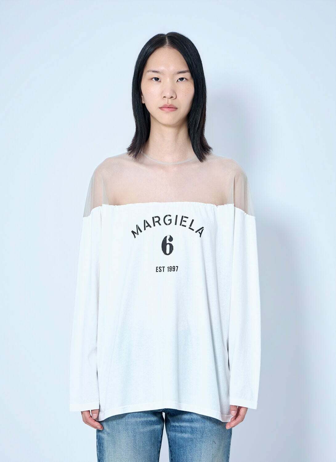 MM6 Maison Margiela Long Sleeve Heavy Cotton Jersey Tee