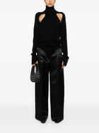 Peter Do Black Wide-Leg Satin Trousers