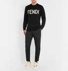 Fendi - Logo-Intarsia Wool Sweater - Men - Black