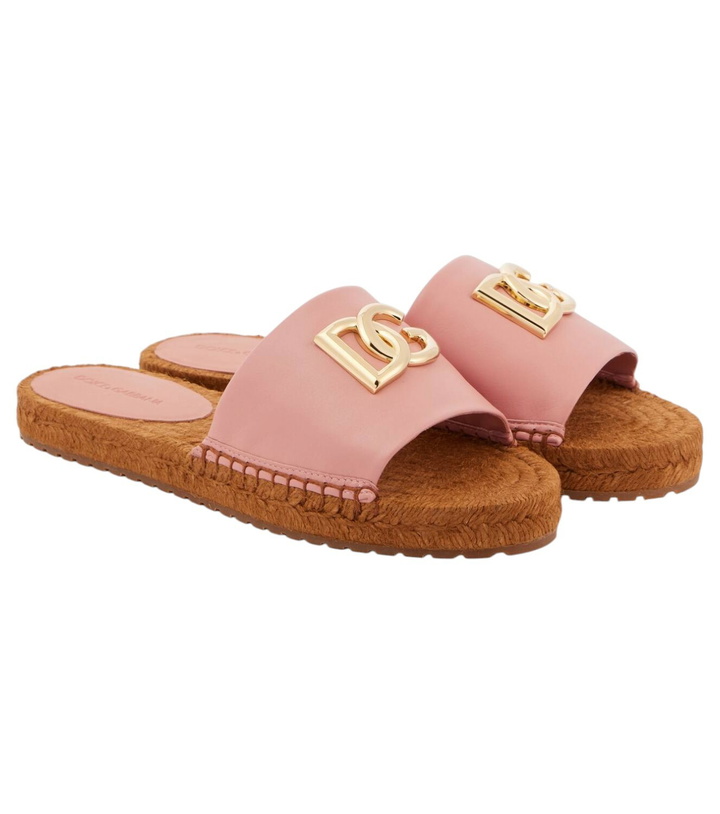 Photo: Dolce&Gabbana DG leather espadrille slides