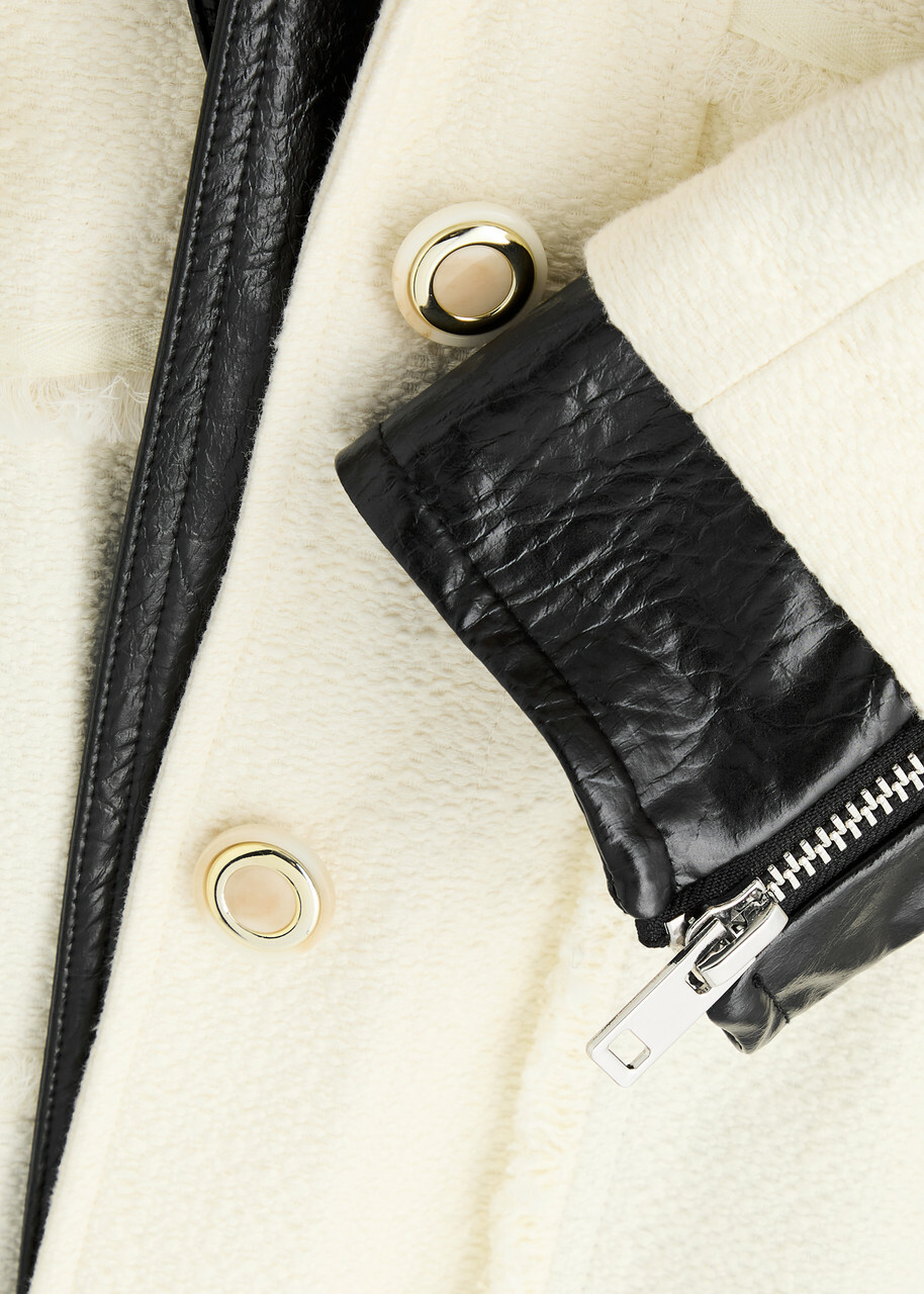 3.1 Phillip Lim レザージャケット 3.1 PHILLIP LIM Black Ruffle Trim Leather Jacket Size 4 NWOT
