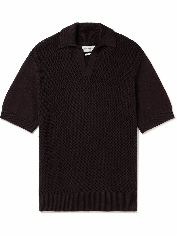 Photo: Oliver Spencer - Penhale Slim-Fit Organic Cotton Polo Shirt - Brown