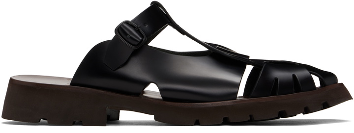 Photo: HEREU Black Canya Sport Leather Sandals