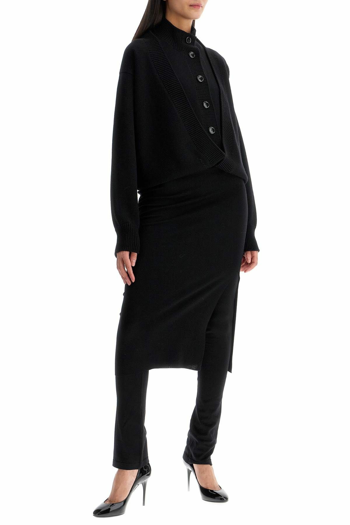 ALAIA folded cardigan Black ALAÏA