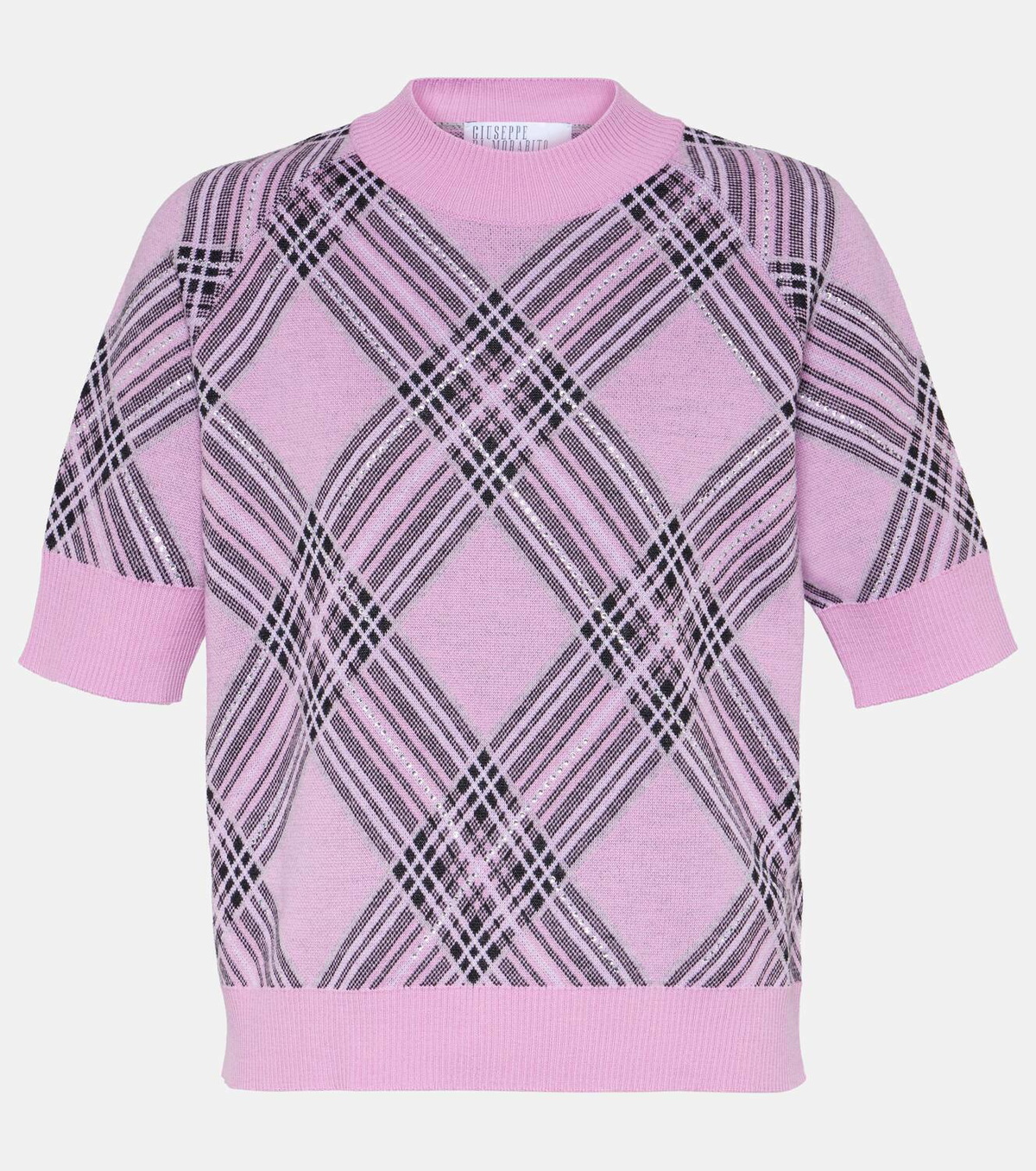 Giuseppe di Morabito Embellished checked wool top