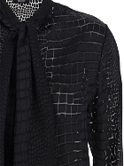 Versace Croc Effect Devoré Scarf Tie Shirt