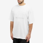 Balenciaga Men's Surf Logo T-Shirt in White/Light Blue