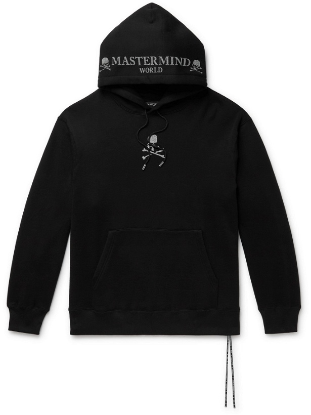 Photo: MASTERMIND WORLD - Logo-Embellished Cotton-Jersey Hoodie - Black