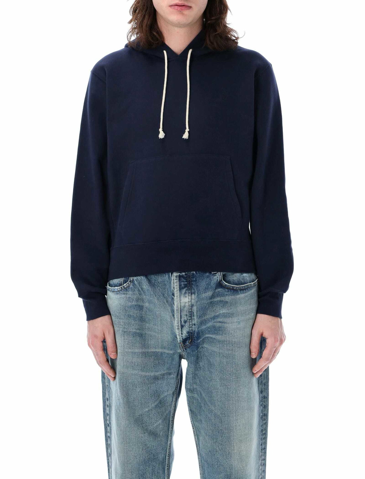 SAINT LAURENT コットン フーディ Saint Laurent - Logo-Print Distressed Loopback Cotton-Jersey
