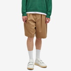 Marni Men's Single Pleat Wool Shorts in Biscuit