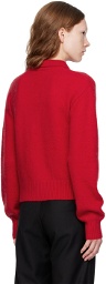 WYNN HAMLYN Red Spread Collar Cardigan