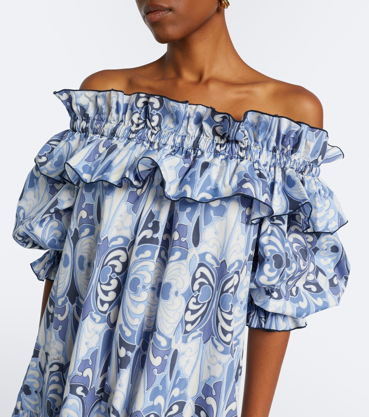 La DoubleJ Breakfast printed cotton poplin minidress