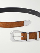 CELINE - 2.5cm Suede Belt - Brown