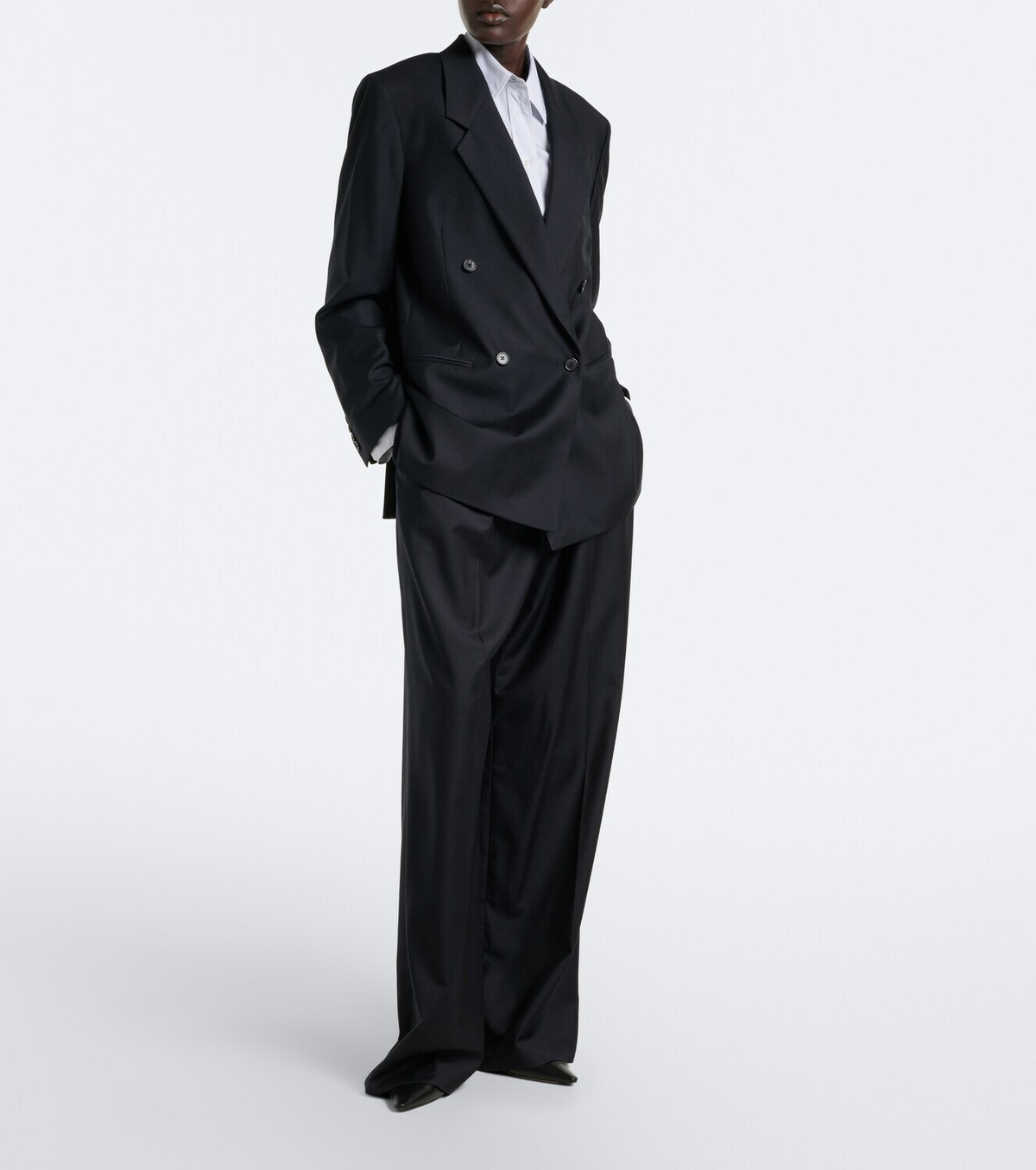 The Row Isani double-breasted virgin wool blazer