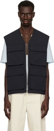 Jil Sander Black Bellows Pocket Vest