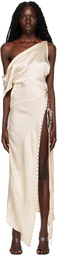 Jade Cropper Off-White Self-Tie Maxi Dress