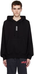 Hugo Black Relaxed-Fit Hoodie