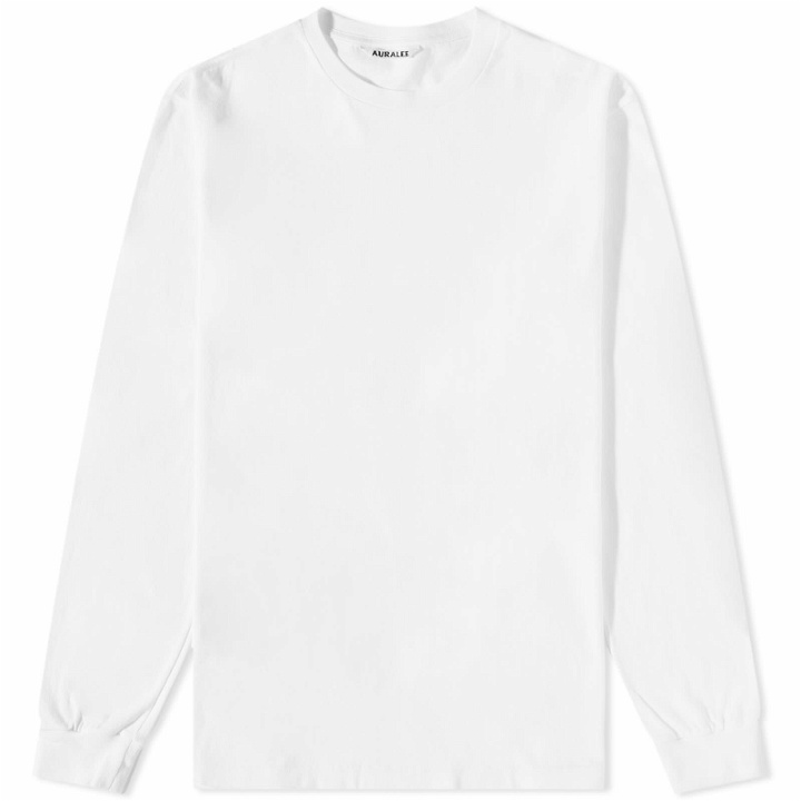 Photo: Auralee Men's Long Sleeve Seamless T-Shirt in White