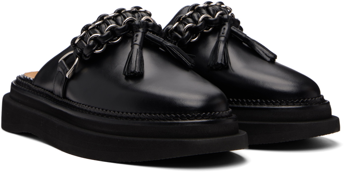 Toga Virilis Black Hard Leather Slip-on Loafers