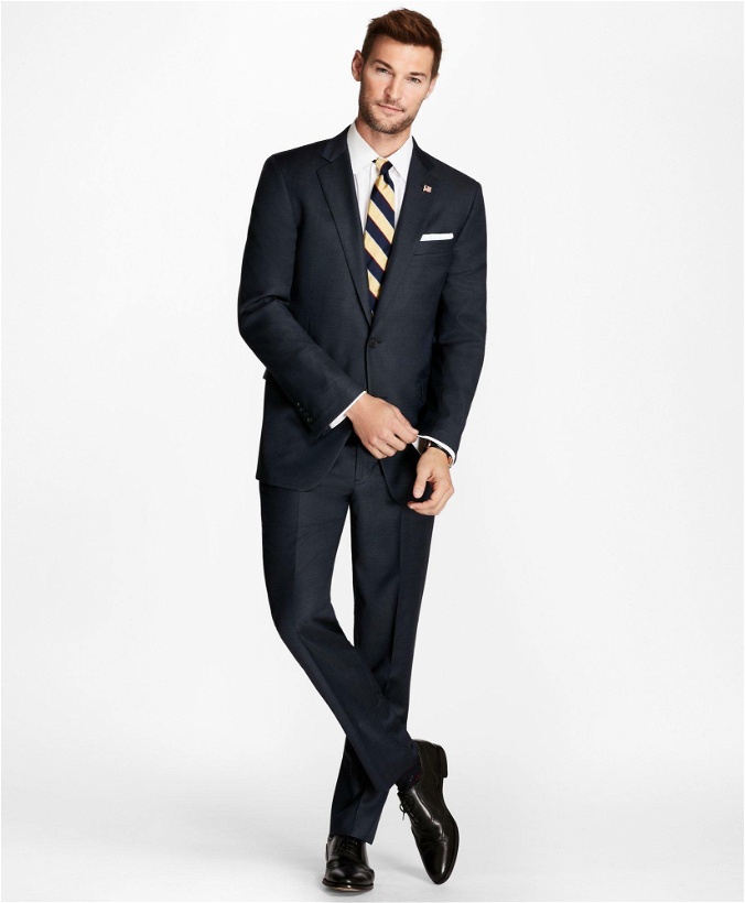 Photo: Brooks Brothers Men's Regent Fit Tic 1818 Suit | Blue