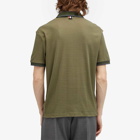 Thom Browne Men's Textured Tipped Polo in Dark Green