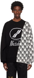We11done Black & White Paneled Sweater