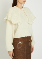 Chloe Collar-detail Wool and Cashmere-blend Cardigan Off White