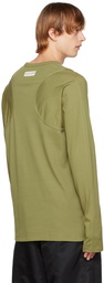 Marine Serre Green Rib Long Sleeve T-Shirt