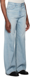 System Blue Wide-Leg Jeans