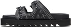 Toga Pulla Black Contrast Stitch Leather Sandals
