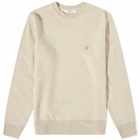 Maison Kitsuné Men's Baby Fox Patch Cosy Crew Knit in Beige