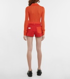 Ganni - High-rise denim shorts