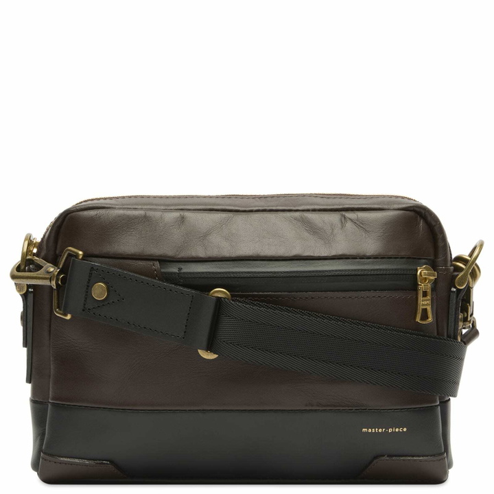 Photo: Master-Piece Gloss Leather Shoulder Bag - Small in Brown 